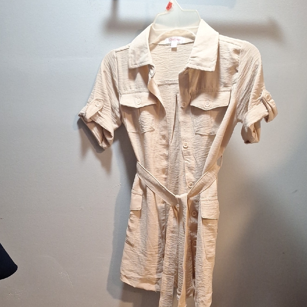 Chic Beige Kids Casual Dress
